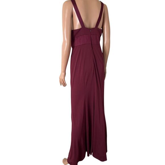 White By Vera Wang Gown Dress wide Strap Wine SZ 10 maxi bridesmaid umpire waist - Picture 3 of 8